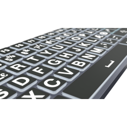 XLPrint Titan Slimline trdlst tastatur, PC, hvid p sort - Hvid p Sort