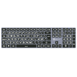 XLPrint Titan Slimline trdlst tastatur, PC, hvid p sort - Hvid p Sort