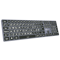 XLPrint Titan Slimline trdlst tastatur, PC, hvid p sort - Hvid p Sort