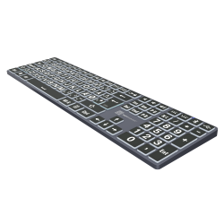 XLPrint Titan Slimline trdlst tastatur, PC, hvid p sort - Hvid p Sort