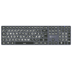 XLPrint Titan Slimline trdlst tastatur, PC, hvid p sort - Hvid p Sort