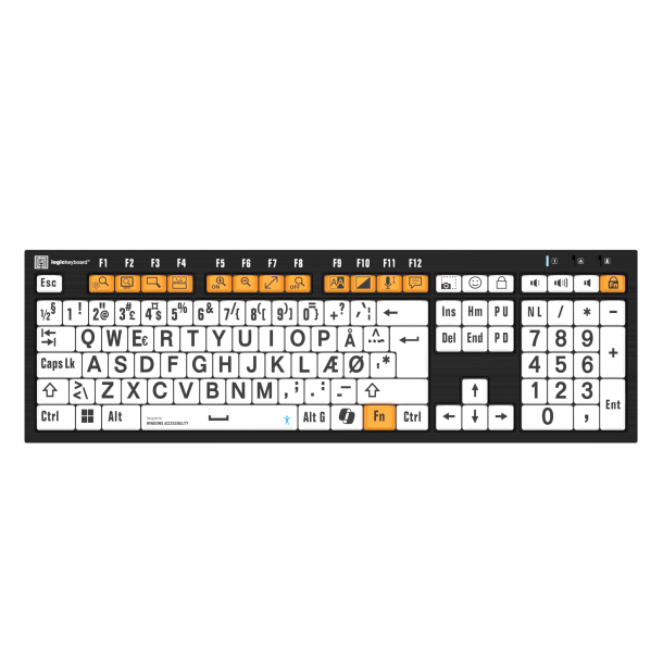Windows tilg�ngeligheds-tastatur, Sort p� Hvid