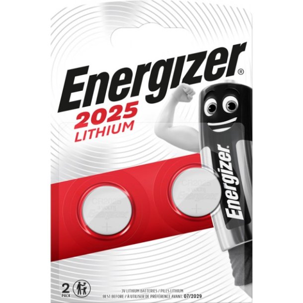 Energizer 3,0V - CR2025 Knapcelle batteri 2 stk 
