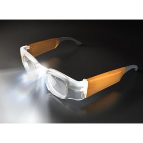 Leddles-brillestel med indbygget LED-lys og i Deres styrke