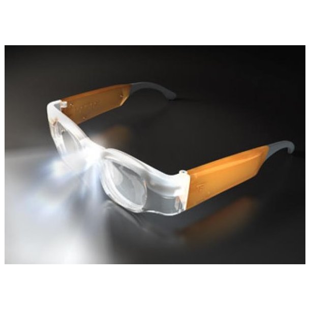 Leddles - Brillestel med lys og enkeltstyrkeglas