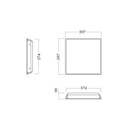 C90-R600x600 LED 4600 DALI 925-970 CCT/RGB LI OP