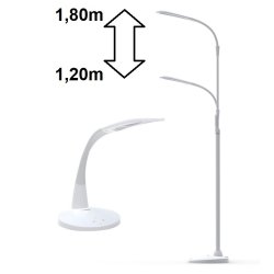 2 for 1 - Stella LED Gulvlampe + Bordlampe - Hvid