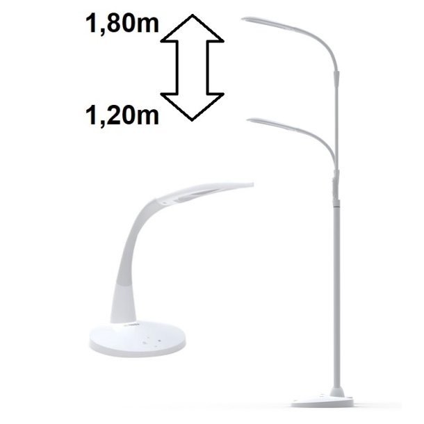 2 for 1 - Stella LED Gulvlampe + Bordlampe - Hvid